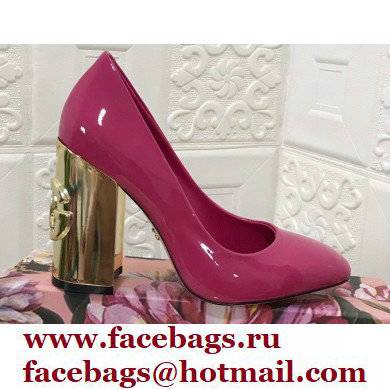 Dolce  &  Gabbana Heel 10.5cm Patent Leather Pumps Fuchsia with DG Karol Heel 2021